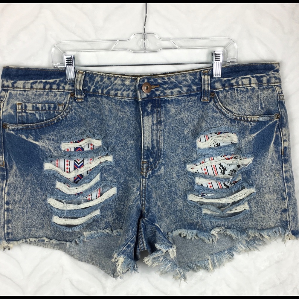 Forever 21 Distressed Jean Shorts - Picture 1 of 6